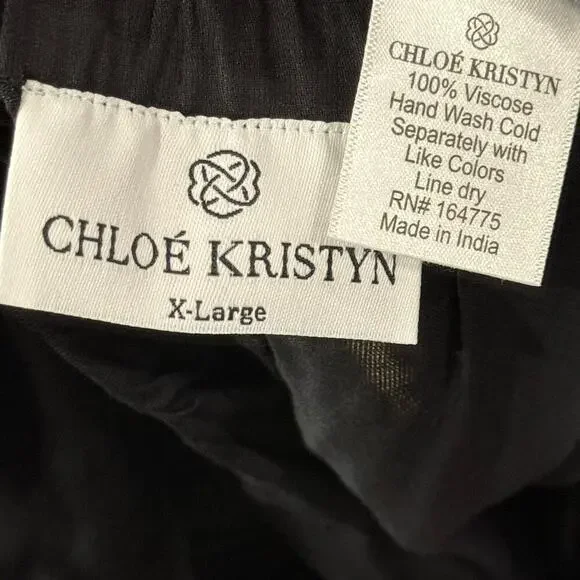 Chloe Kristyn Long Sleeve Button Up Pajama Suit Set Relaxed Fit Size X-Large NWT - Picture 8 of 10